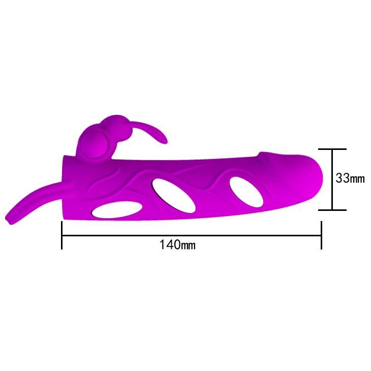Насадка на пенис Pretty Love Vibrating Penis Sleeve, 14 см (фиолетовый)