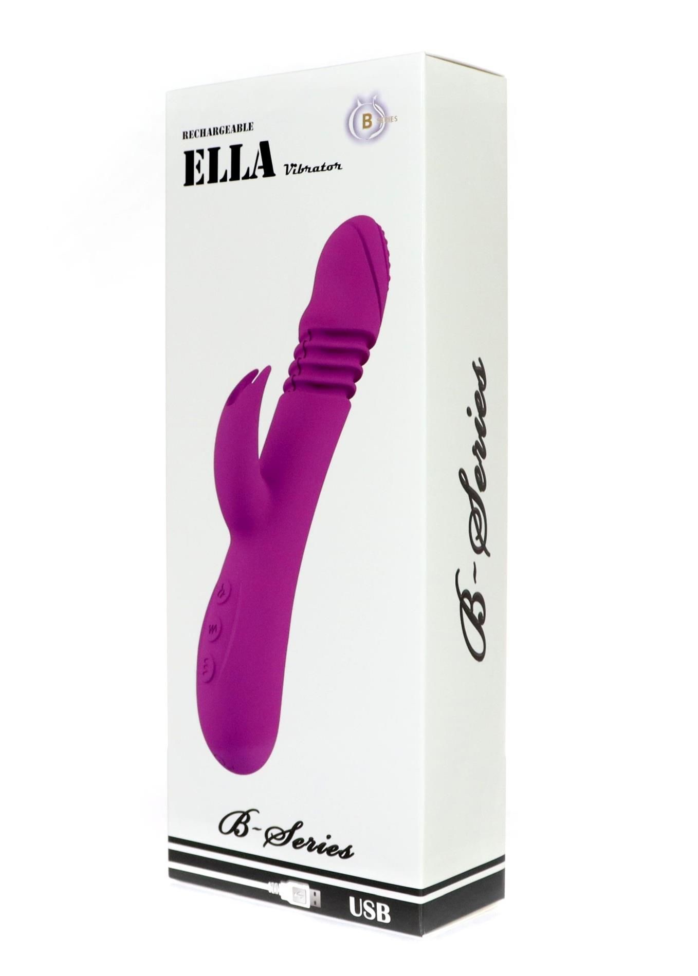 Вибратор-кролик B - Series Power Ella, 23.5 см (фуксия)