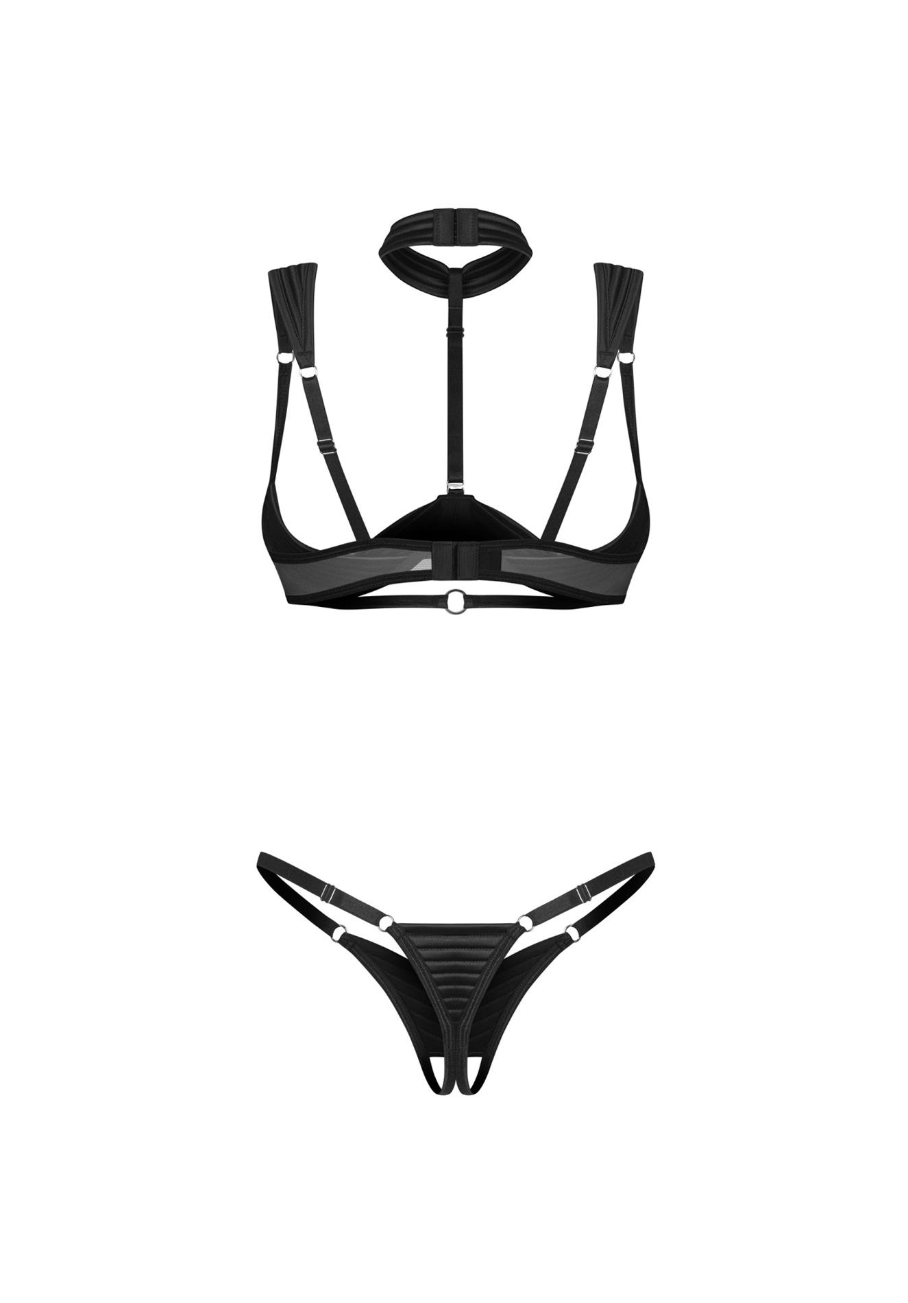 Комплект белья Obsessive Roccele otwarty, S/M (черный)