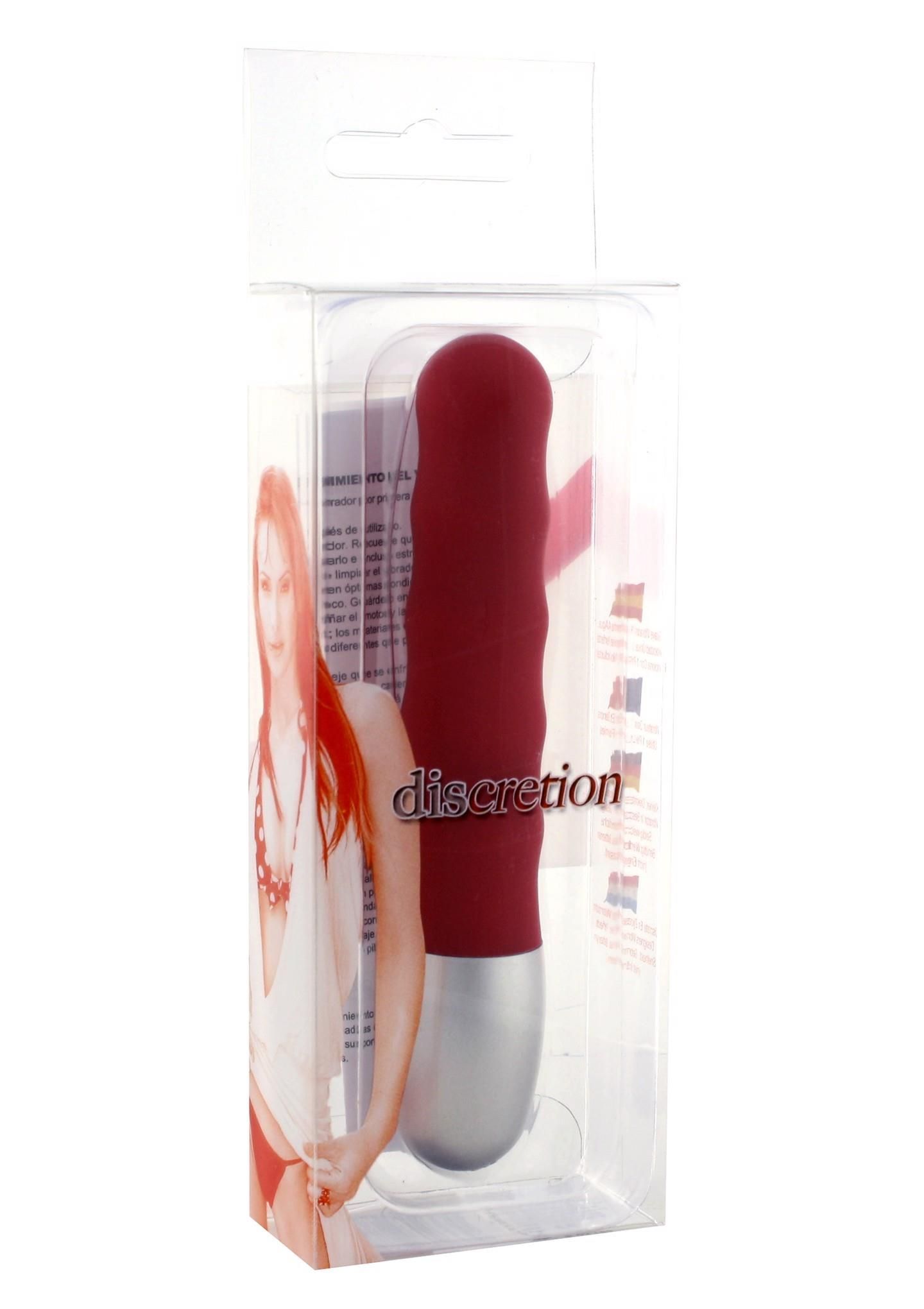 Вібратор Seven Creations Discretion Ribbed, 11 см (червоний)