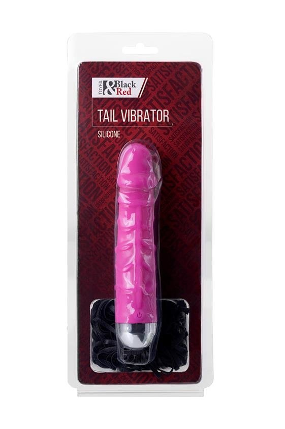 Вібратор з хлистом Black & Red Toyfa, 16 см (рожевий)