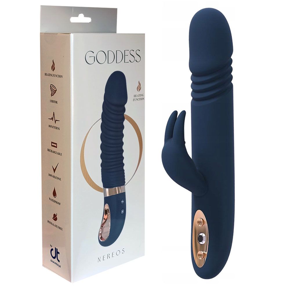 Вибратор-кролик Goddess Collection Zephyros, 23 см (синий)