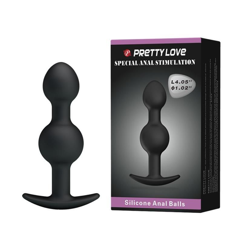 Korek analny Pretty Love silicone Anal balls, 10,4 cm (czarny)