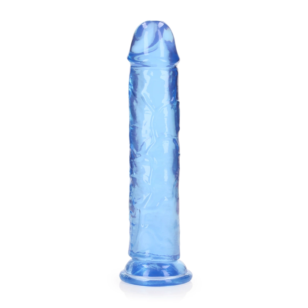 Фаллоимитатор RealRock Crystal Clear 8'', 22 см (голубой)