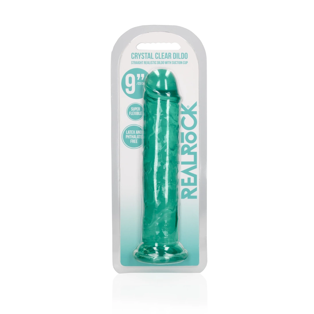 Фаллоимитатор RealRock Crystal Clear 9'', 23 см (зеленый)