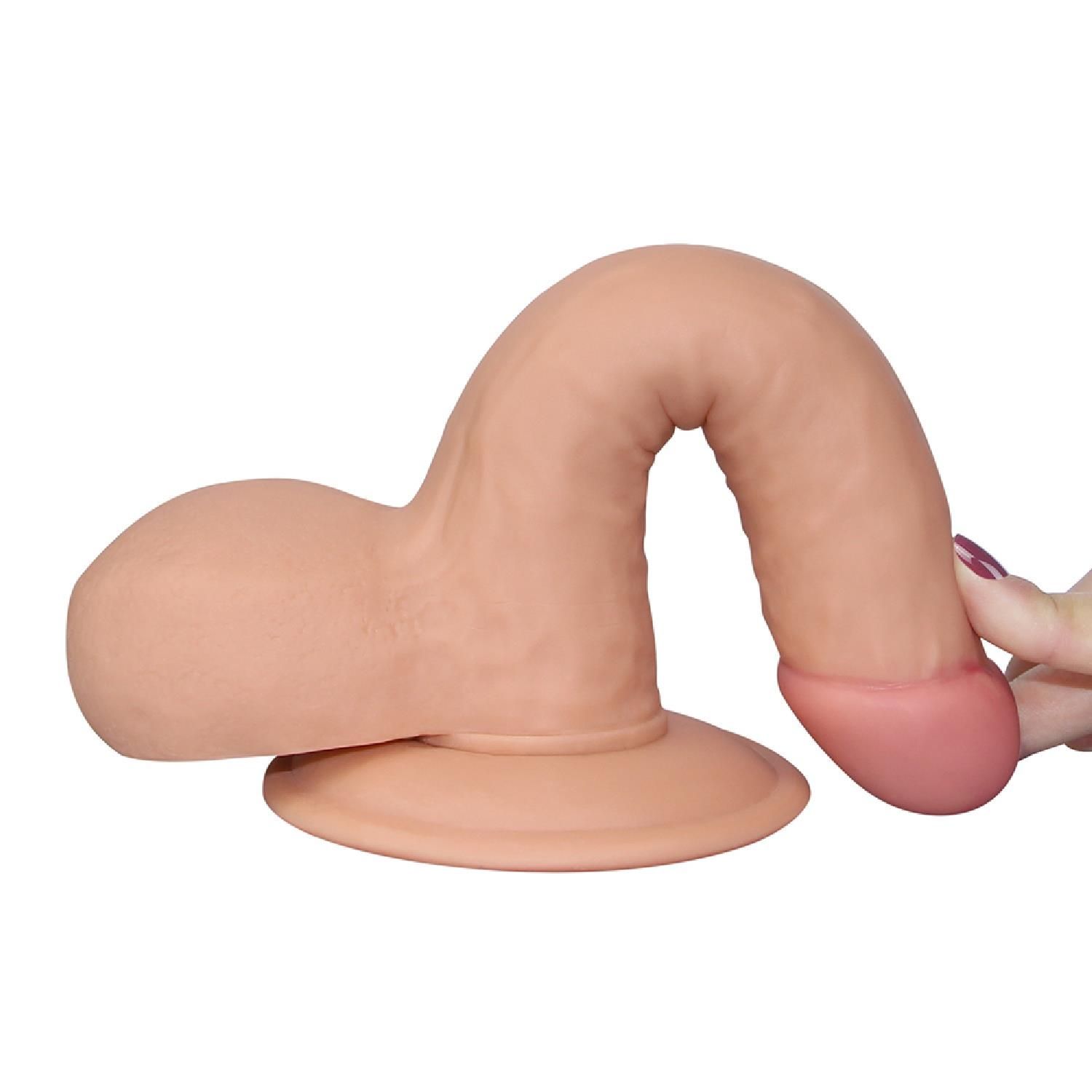 Реалистичный фаллоимитатор The Ultra Soft Dude 7.5", 18 см (телесный)