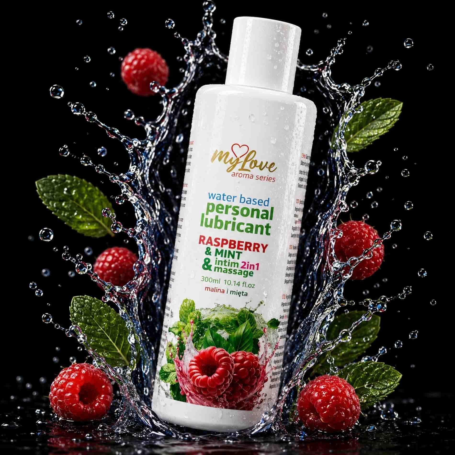 Лубрикант MyLove Aroma Series Intim&Massage 2in1 Raspberry & Mint, 300 мл
