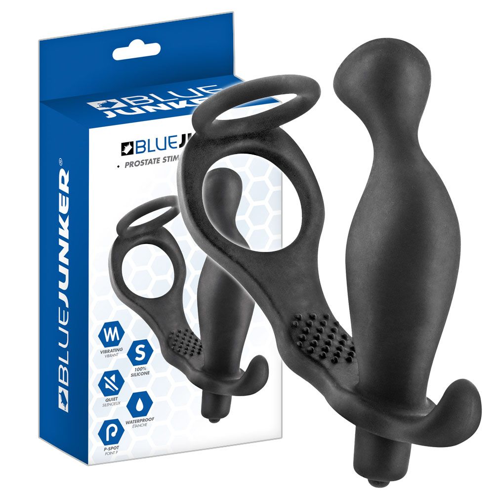 Эрекционное кольцо BlueJunker Prostate Stimulator Cockring, 16,5 см (черный)