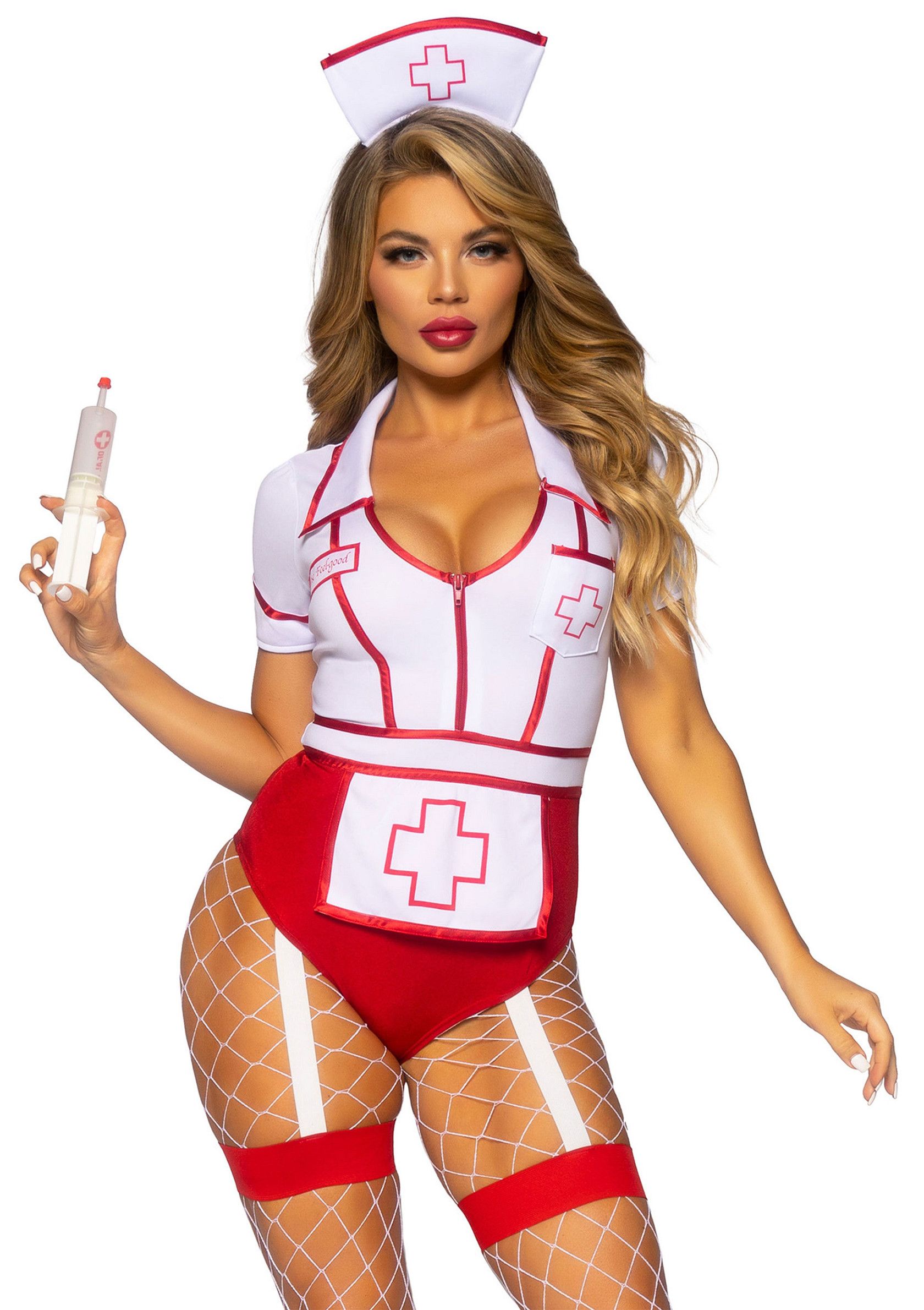 Костюм медсестры Leg Avenue Nurse Feelgood Sexy Costume, M (красный с белым)