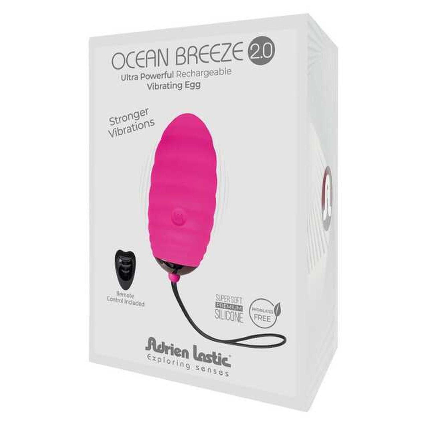 Виброяйцо Adrien Lastic Ocean Breeze 2.0, 7.5 см (розовый)