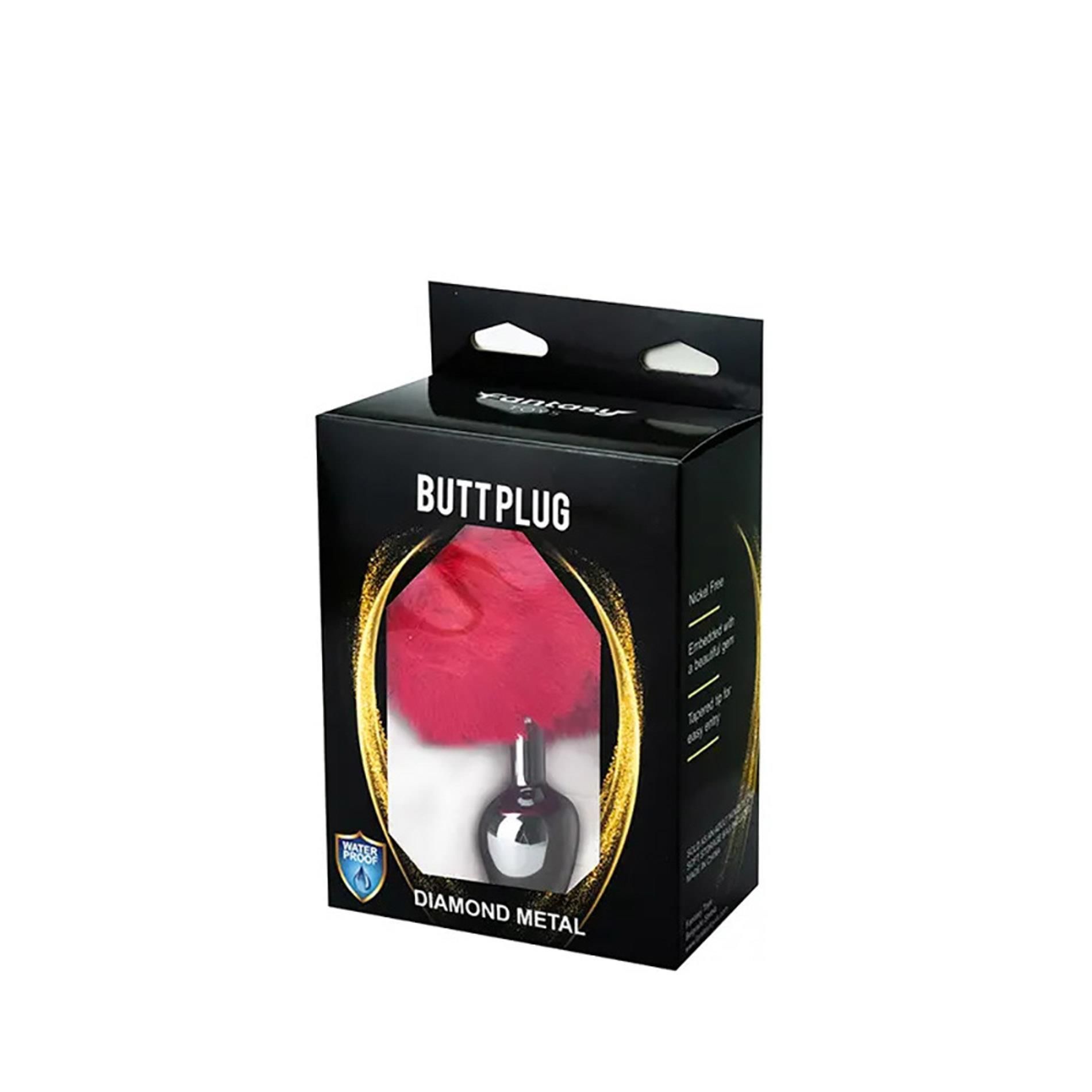 Анальная пробка Fantasy Butt Plug bunny tail, 7 см (красный)