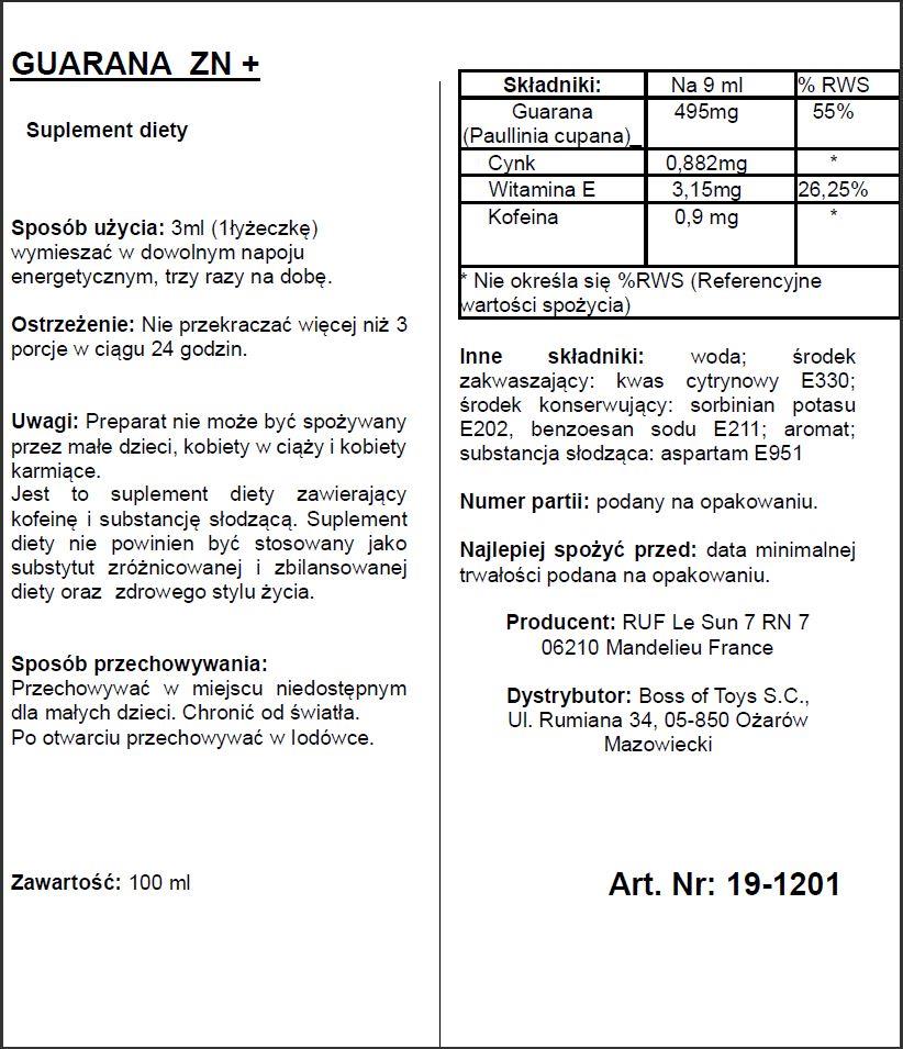 Афродизіак Ruf Aphrodict Guarana ZN +, 100 мл