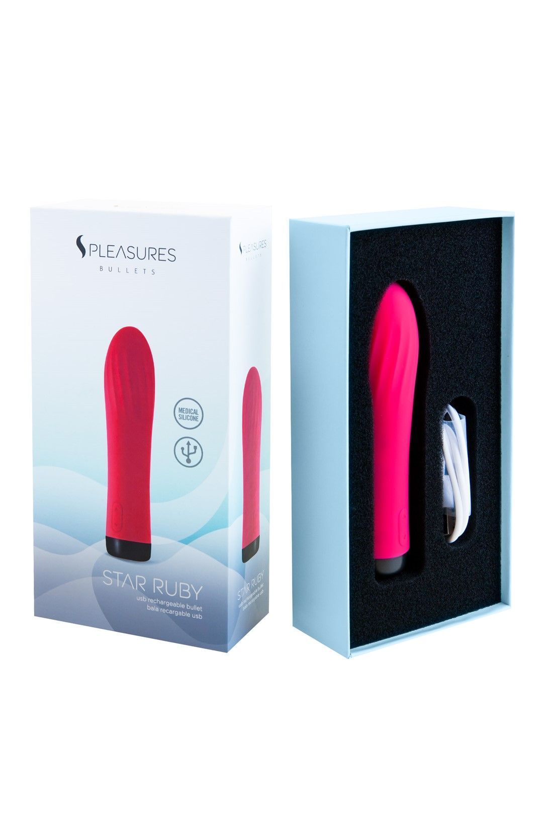 Вибратор Pleasures Star Ruby, 13,7 см (розовый)