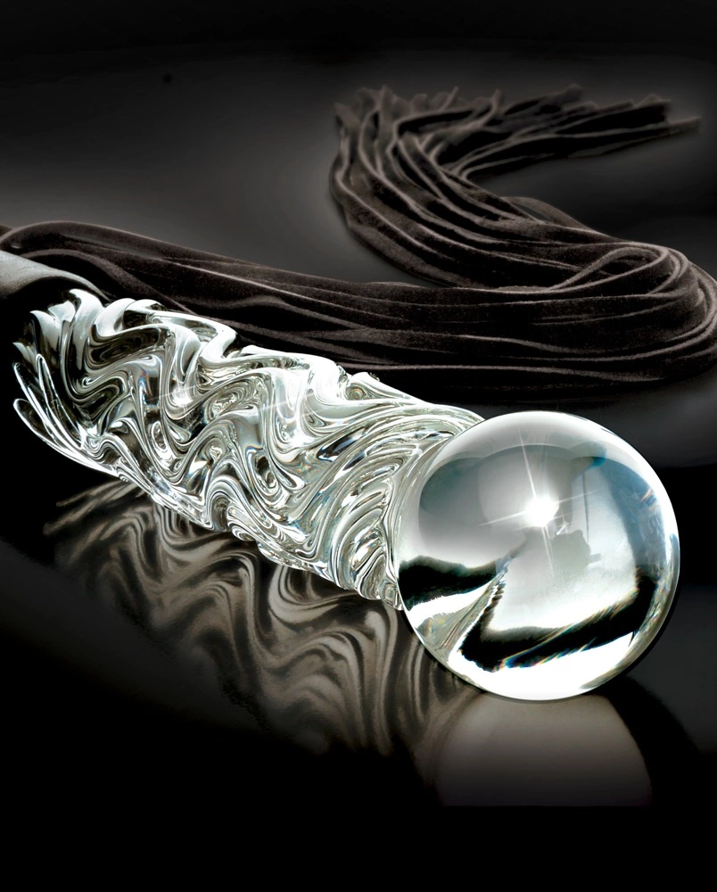 Flogger z dildo Icicles Model 38, 63 cm (przezroczysty)