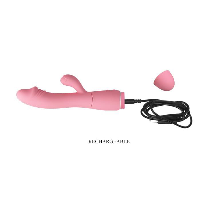 Вибратор-кролик Pretty Love Snappy Flesh, 19.5х3.2 см (розовый)
