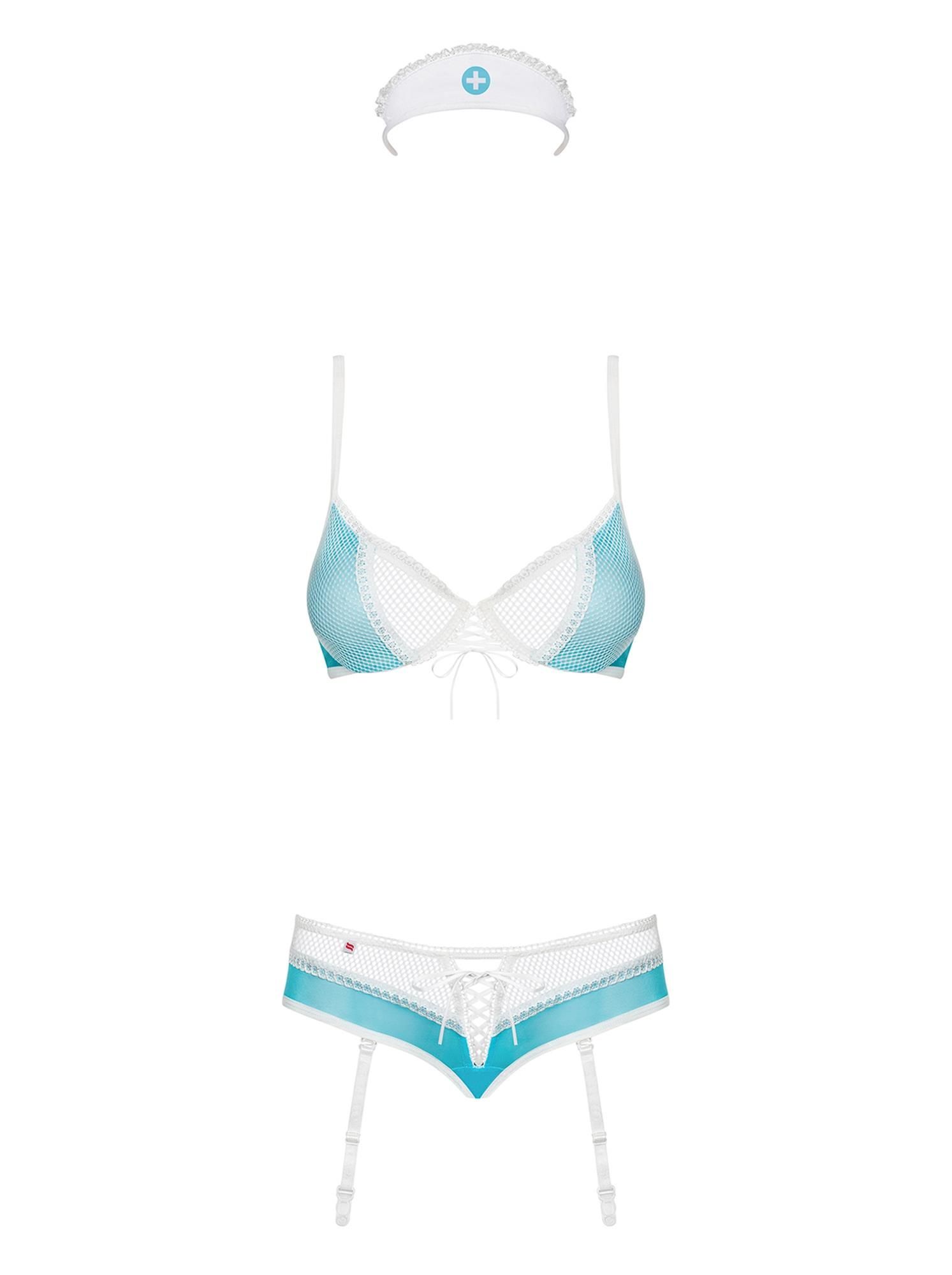 Костюм медсестры Obsessive 834-CST-6, L/XL (голубой)