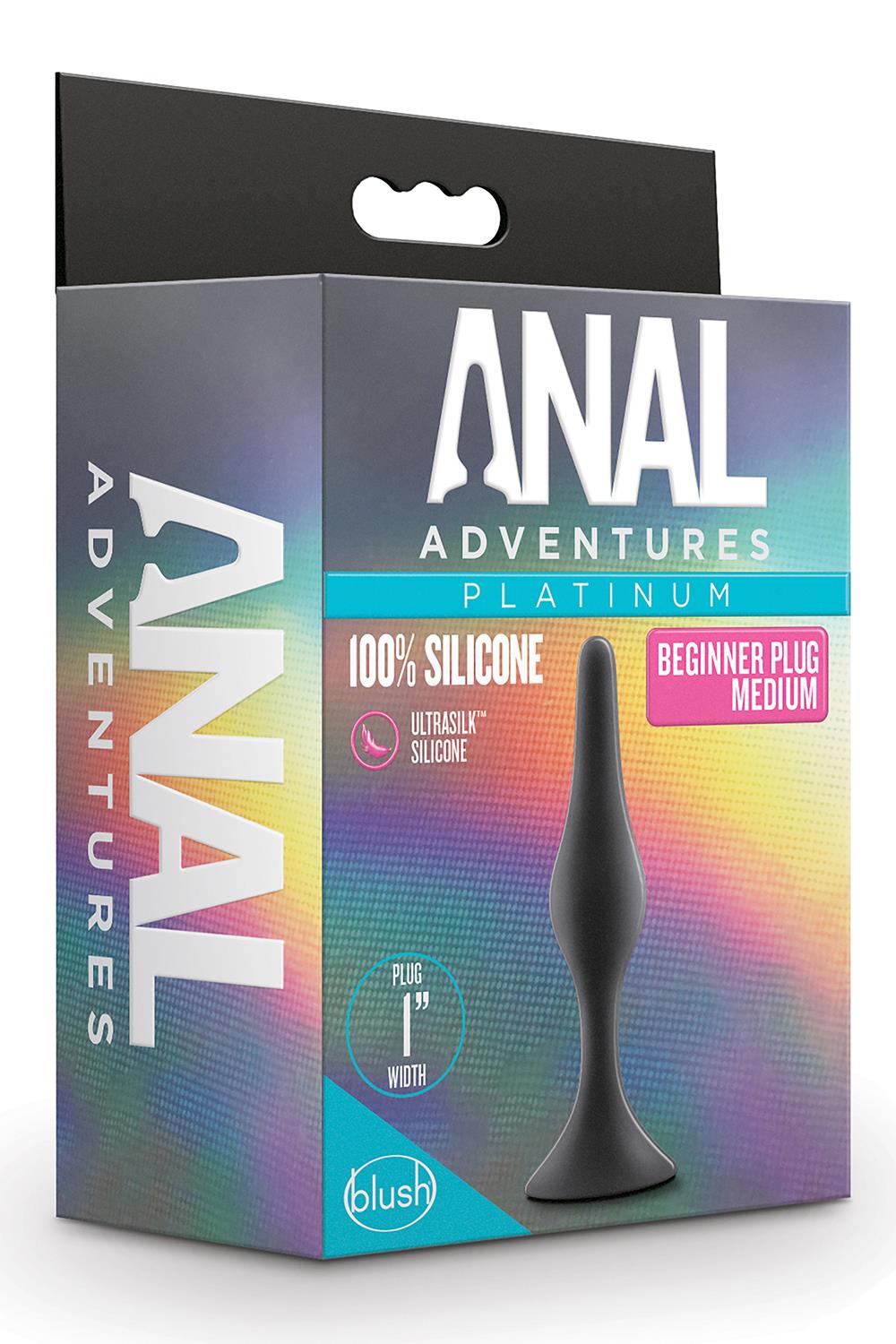 Анальна пробка Anal Adventures Platinum Beginner Plug Medium 10.8 см (чорний)