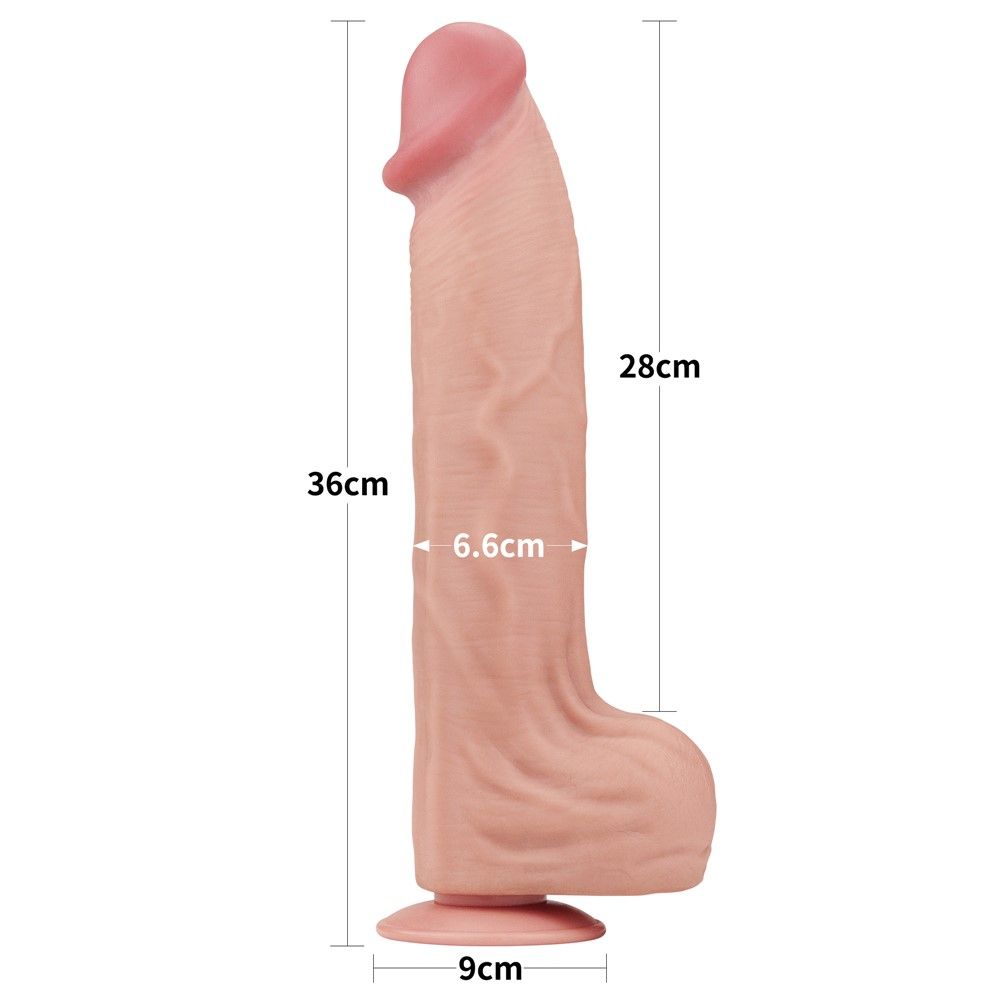 Фаллоимитатор LoveToy Sliding-Skin Dual Layer Dong King Sized, 36 см (телесный)