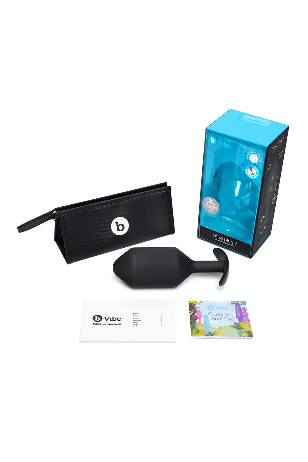 Korek analny B-Vibe Snug Plug 7, 18,4 cm (czarny)