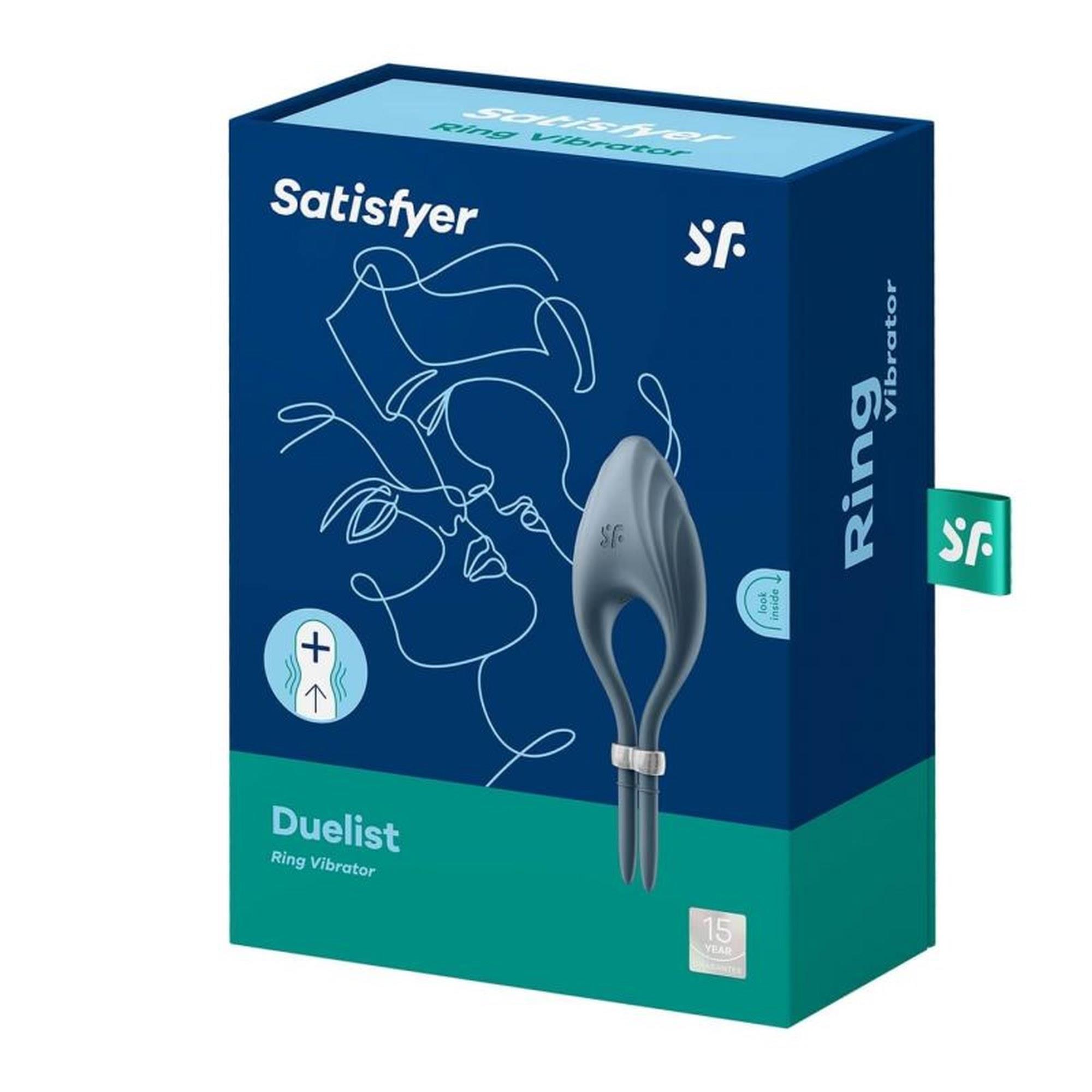 Виброкольцо Satisfyer Duelist Ring, 14.2 см (синий)