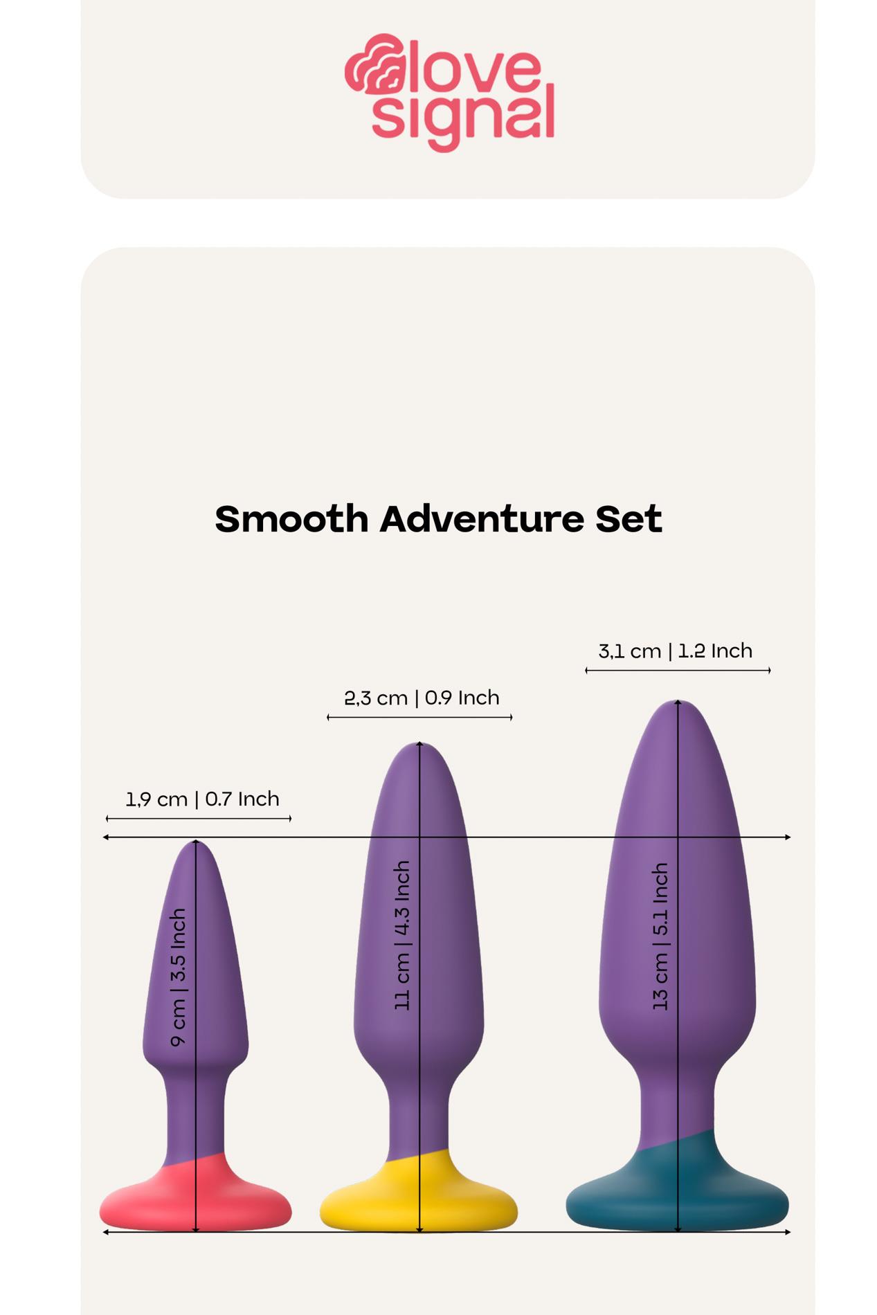 Dream Toys Smooth Adventure Set - Zestaw korków analnych, Multi, 9 cm