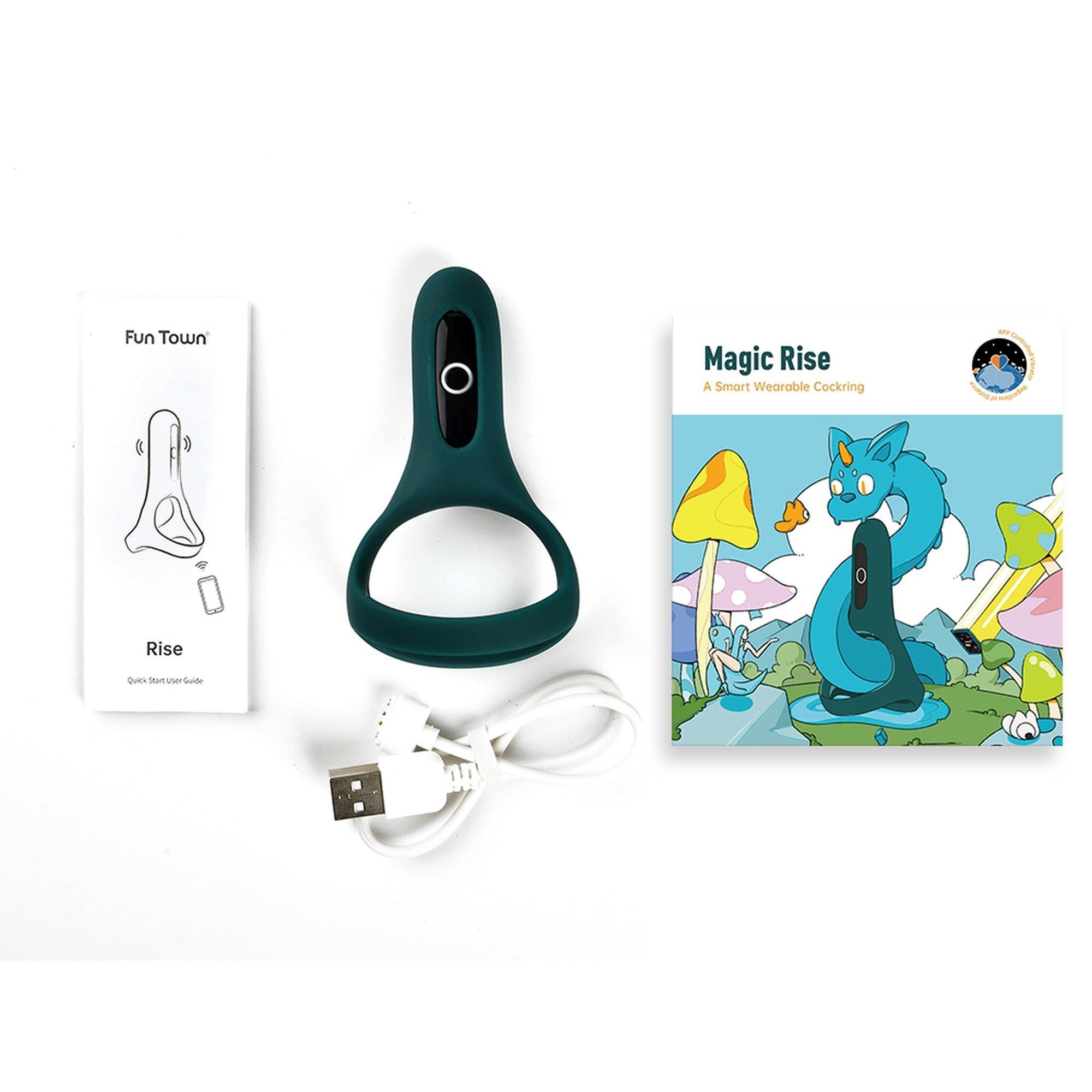 Эрекционное кольцо Magic Motion Fun Town Rise, 9 см (зеленый)