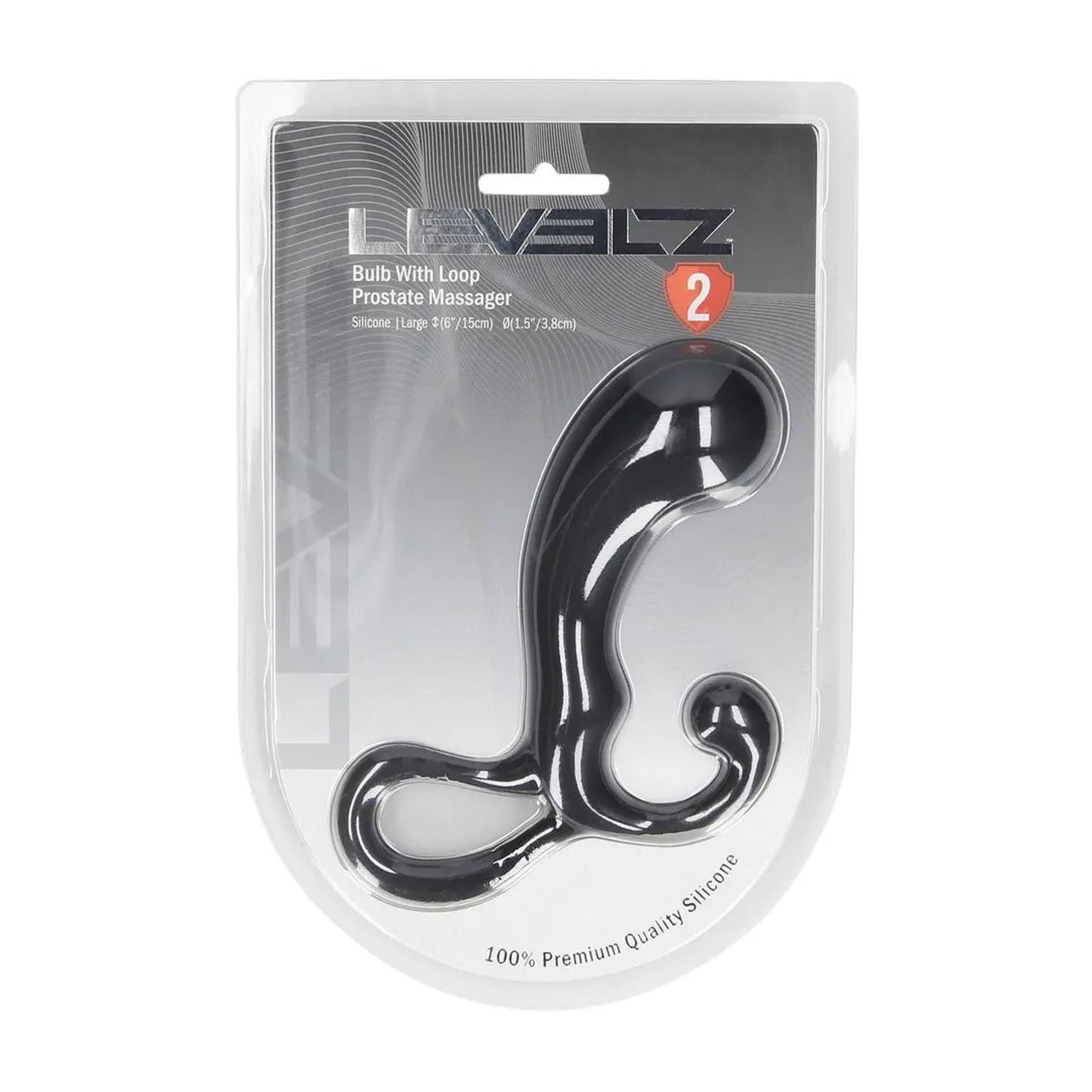 Стимулятор простаты Levelz Bulb with Loop L, 15 см (черный)