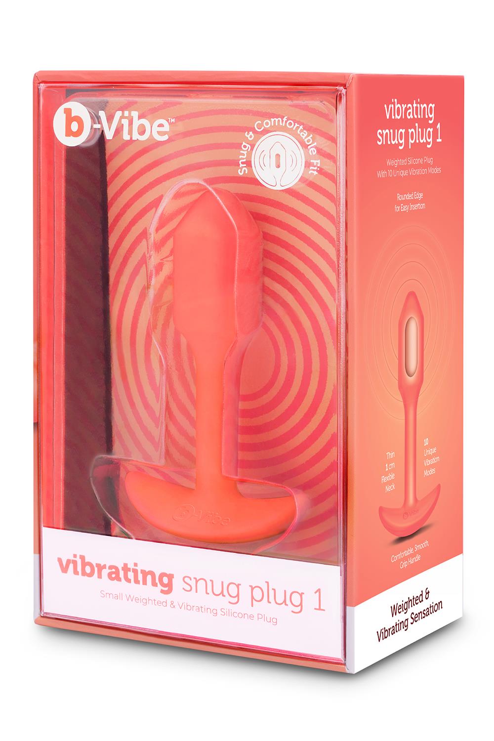Korek analny B-Vibe Vibrating Snug Plug 1, 10 cm (pomarańczowy)