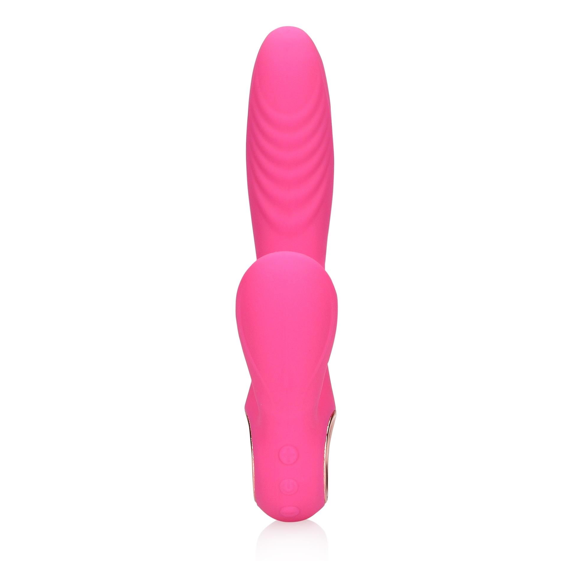 Вибратор-кролик Loveline Tongue Flickering and Heating, 21,5 см (розовый)