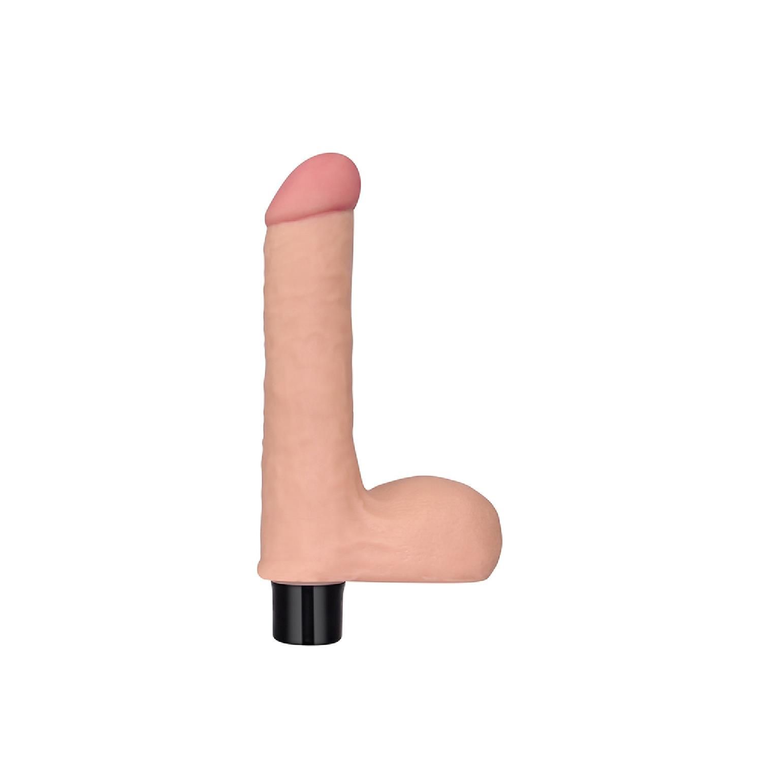 Реалістичний вібратор Real Softee Vibrator With Balls Flesh, 17 см (тілесний)