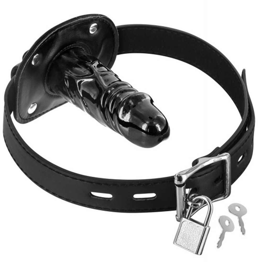 Кляп з великим фалоімітатором Fetish Tentation Penis Gag T2 (чорний)