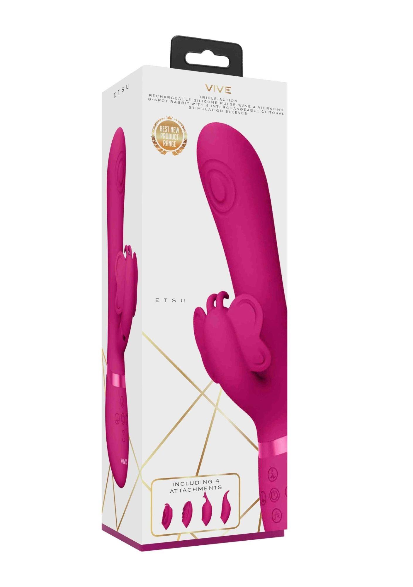 Vive Etsu - Wibrator królik, Różowy, 22.3 cm