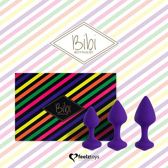 Набір анальних пробок FeelzToys Bibi, 3 шт (фіолетовий)