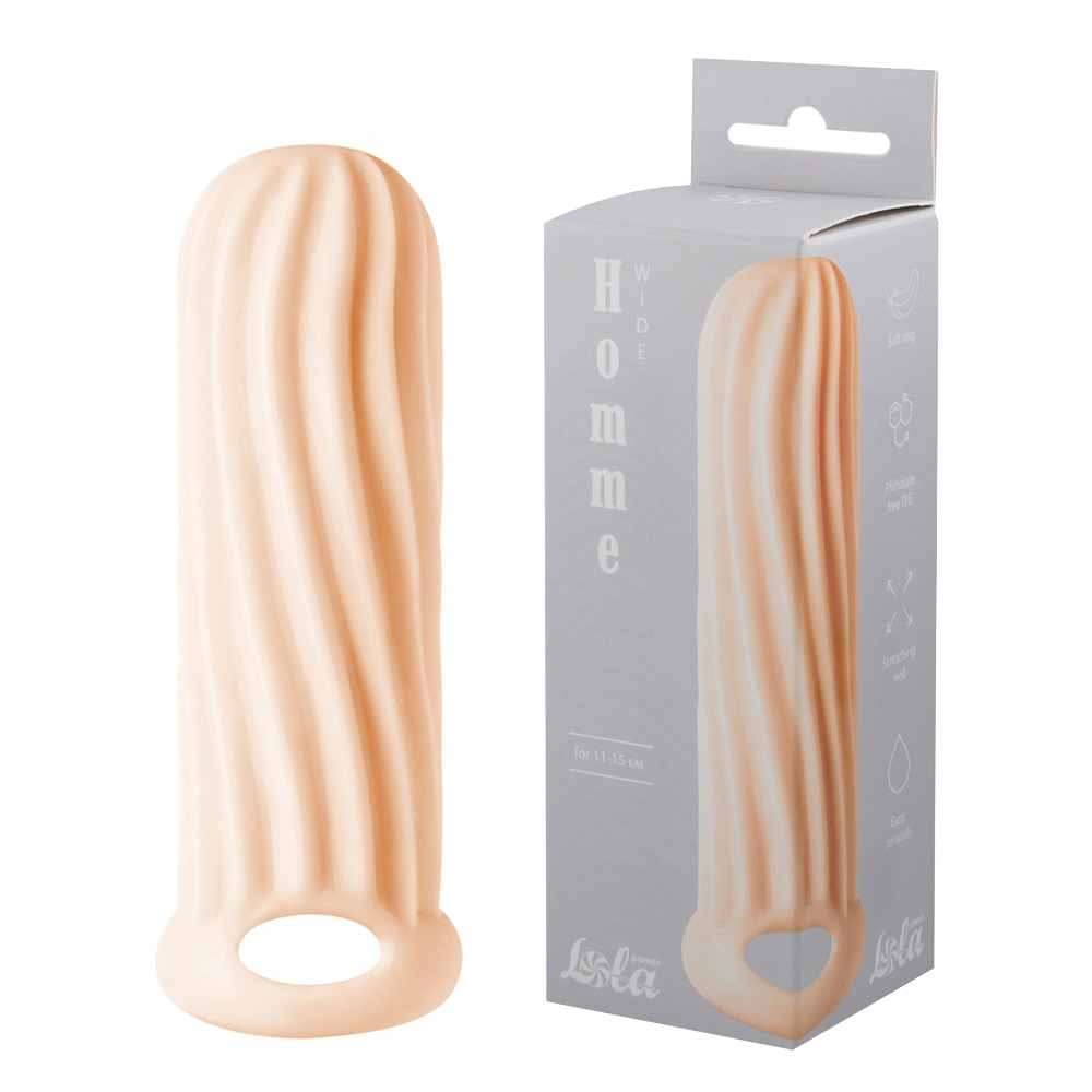 Насадка на пеніс Lola Games Homme Wide, 13 см (тілесний)