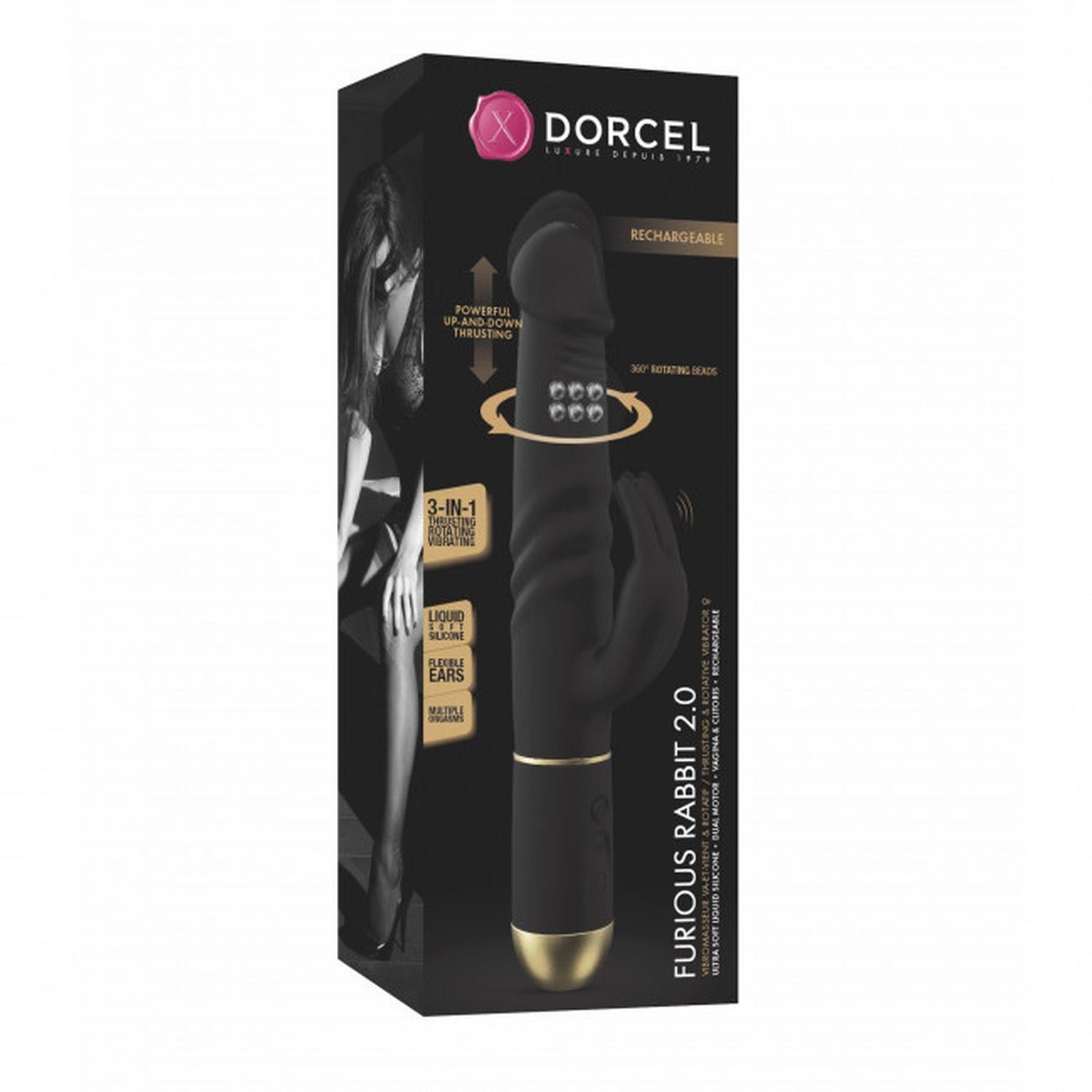 Вібратор-кролик Dorcel Furious 2.0, 27 см (чорний)