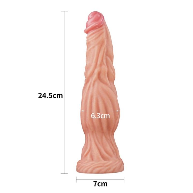 Фаллоимитатор с присоской Lovetoy Dual-Layered Silicone Nature Cock, 24,5 см (телесный)