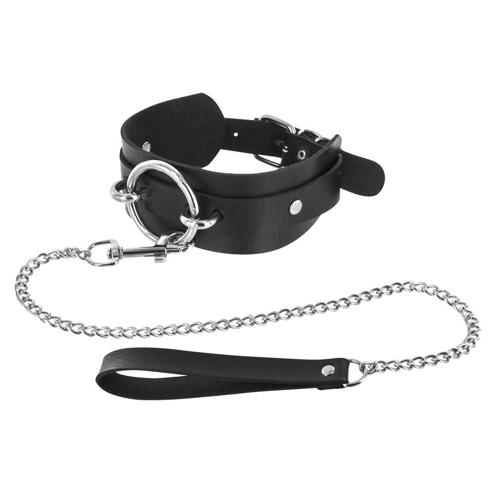 Ошейник с поводком Fetish Tentation Ring and Leash (черный)