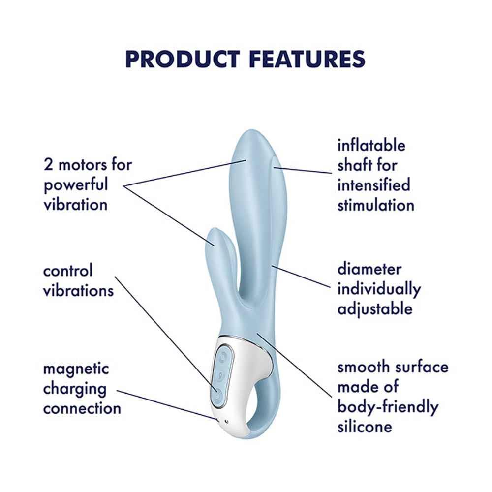 Вибратор-кролик Satisfyer Air Pump Bunny 1, 20 см (голубой)
