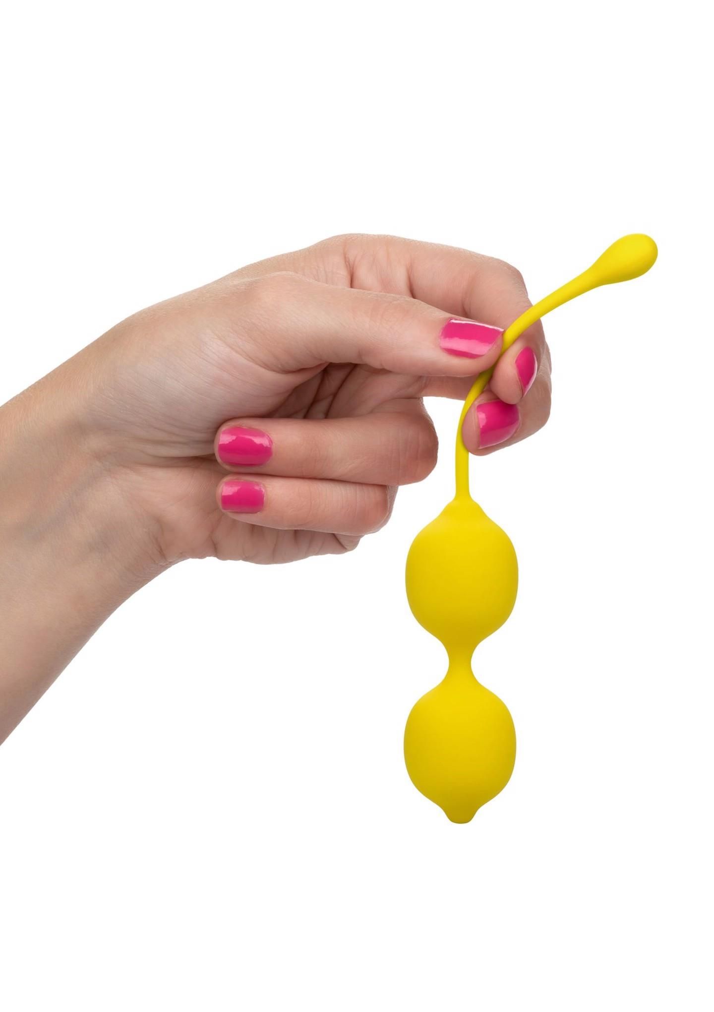 Вагинальные шарики CalExotics Kegel Training Set Lemon, 19 см (желтый)