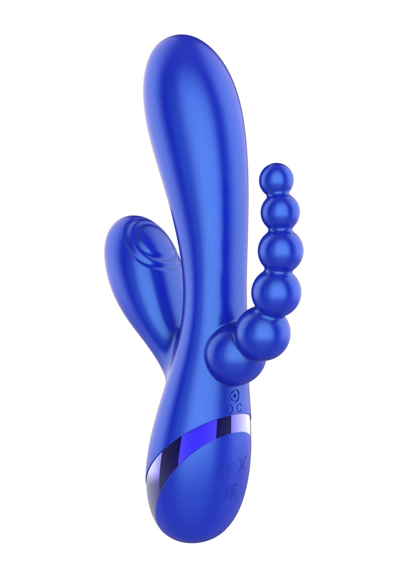 Вибратор Xocoon Triple Love, 19 см (синий)