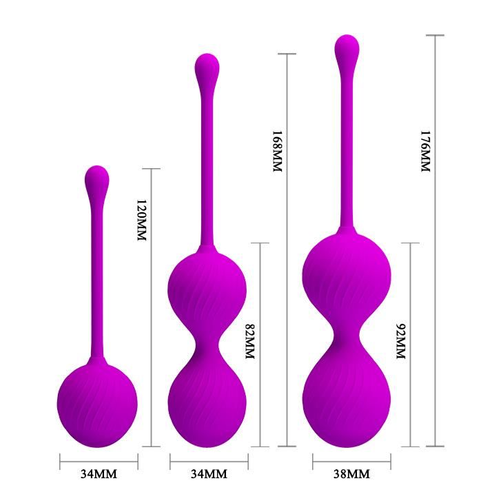 Набор вагинальных шариков Pretty Love Kegel Balls, 3 шт (фиолетовый)