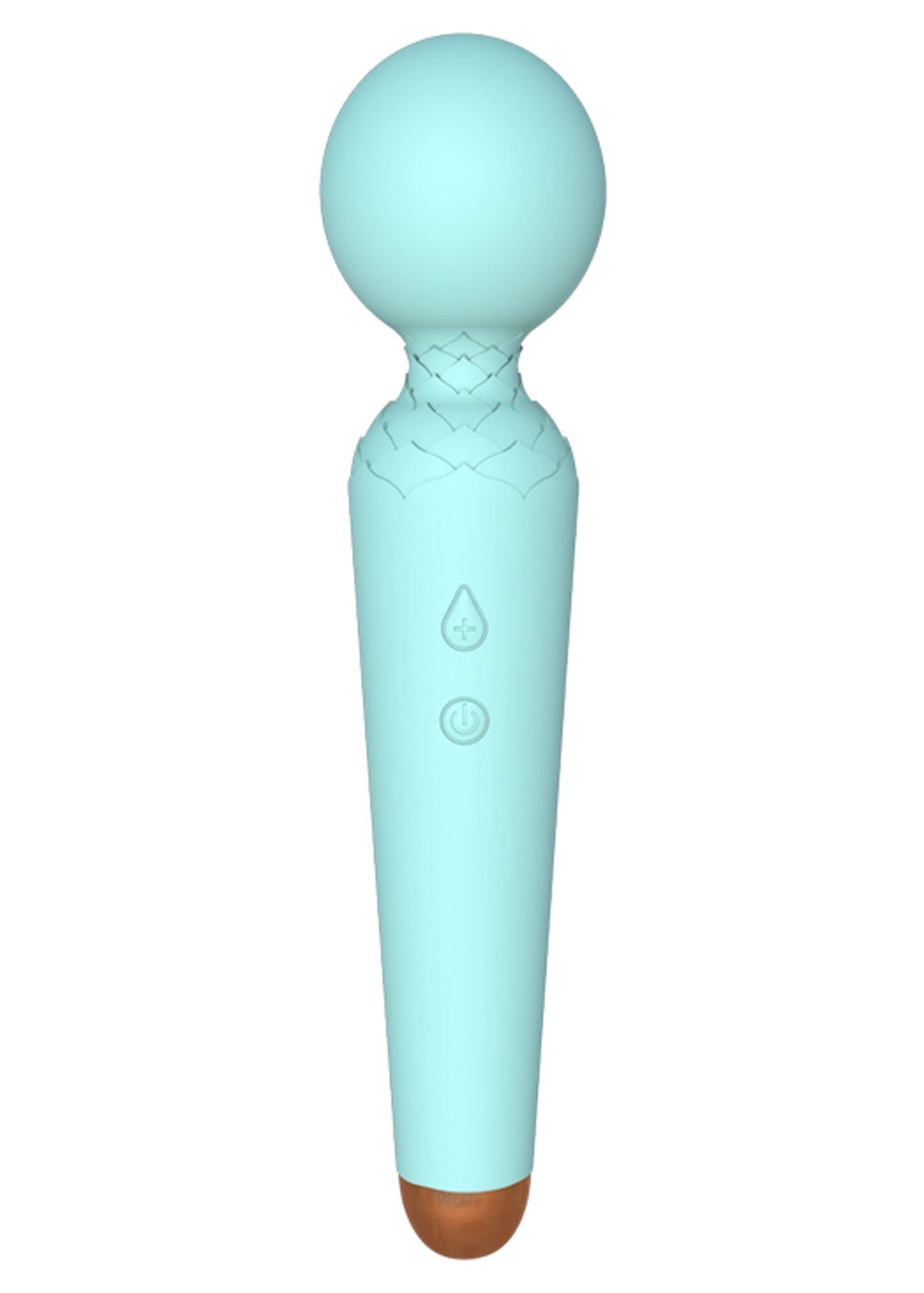 Вибратор Boss Series Rechargeable Power Wand, 19,5 см (голубой)