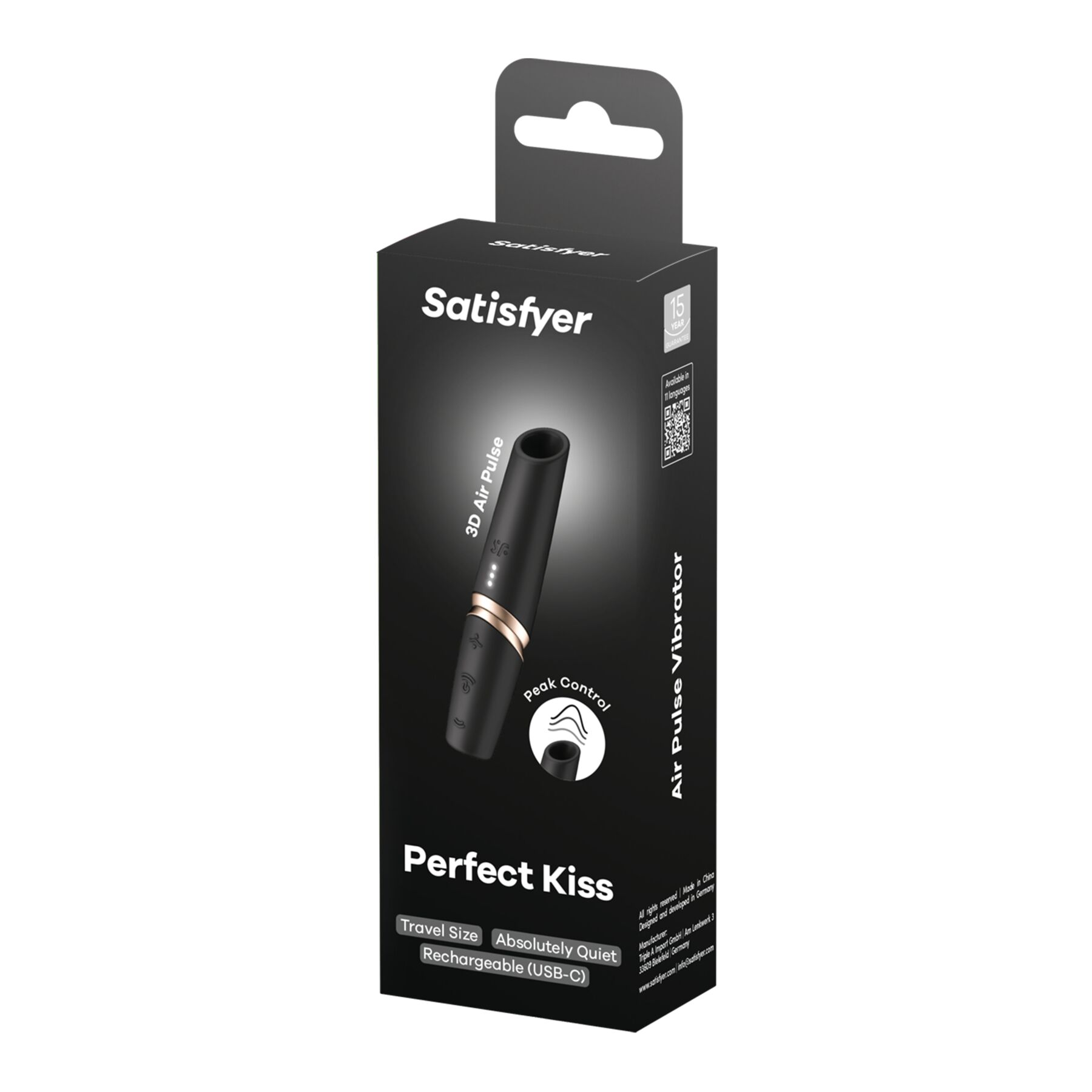 Вакуумный стимулятор клитора Satisfyer Perfect Kiss (черный)