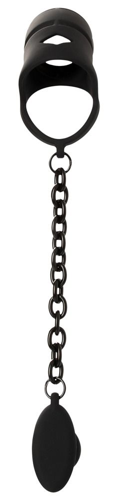 Пояс верности для мужчин Black Velvets Cock Cage With a Butt Plug, 11.5 см (черный)