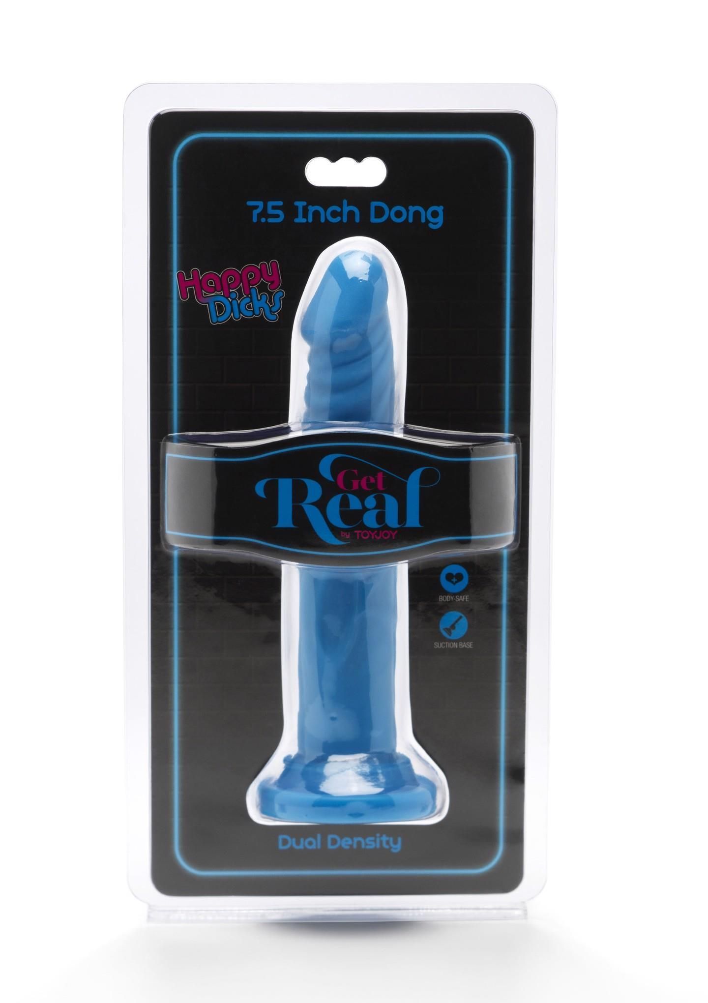 Фаллоимитатор Get Real Happy Dicks Dong 7.5 In, 19 см (голубой)