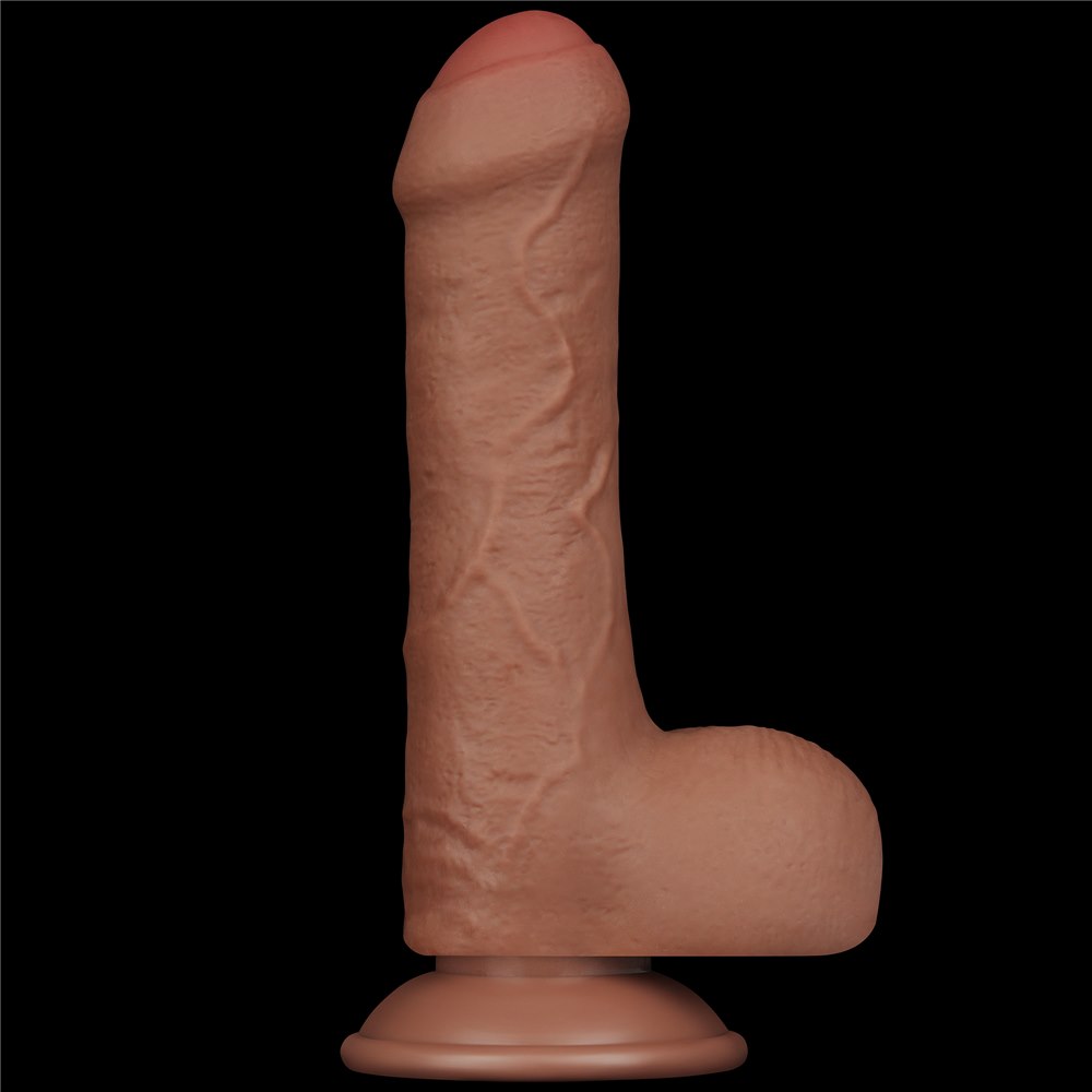 Фаллоимитатор LoveToy Sliding-Skin Dual Layer Dong 7", 18.3 см (коричневый)