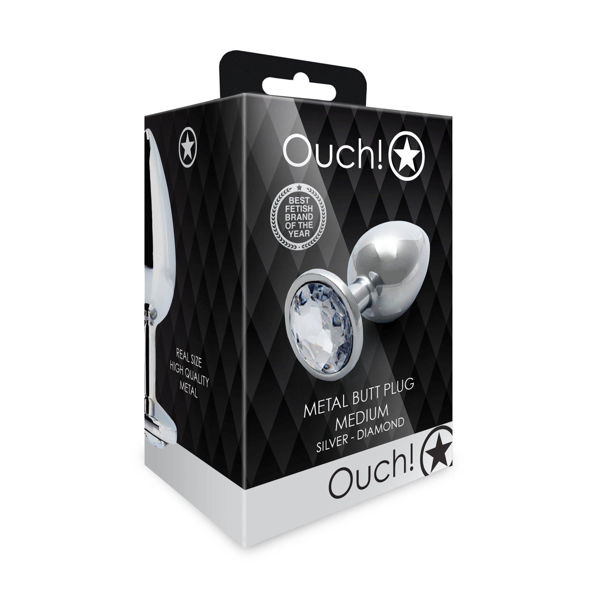 Korek analny Ouch! Round Gem M, 7.1 cm (przezroczysty)