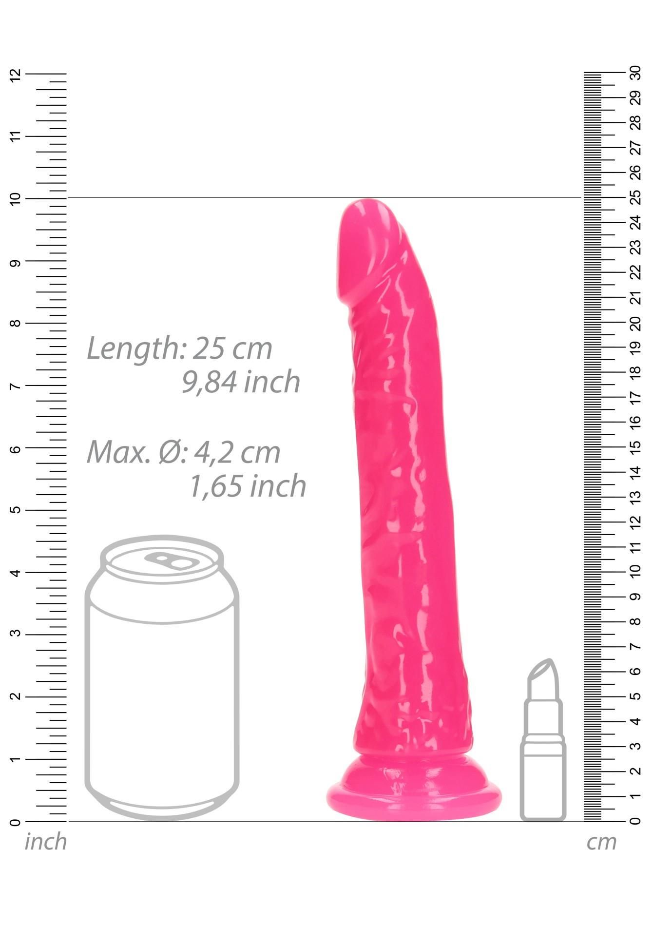Dildo RealRock Slim Realistic 9'', 25 cm (różowy)