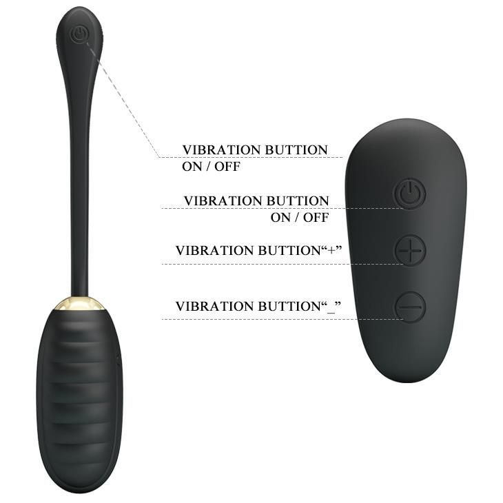 Виброяйцо Pretty Love Doreen Remote Control Egg, 19,7 см (черный)
