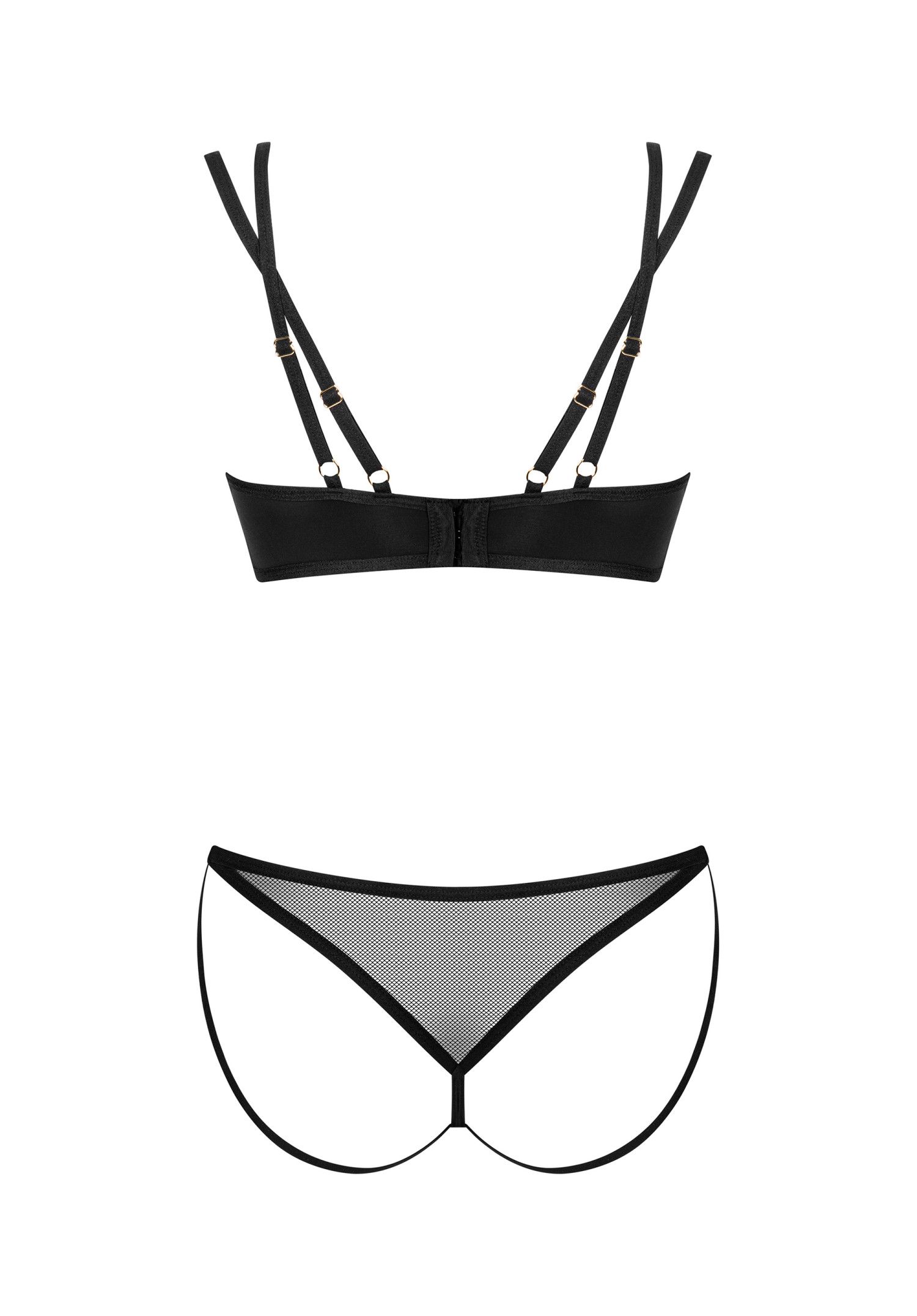 Комплект эротического белья Obsessive Nesari, M/L (черный)